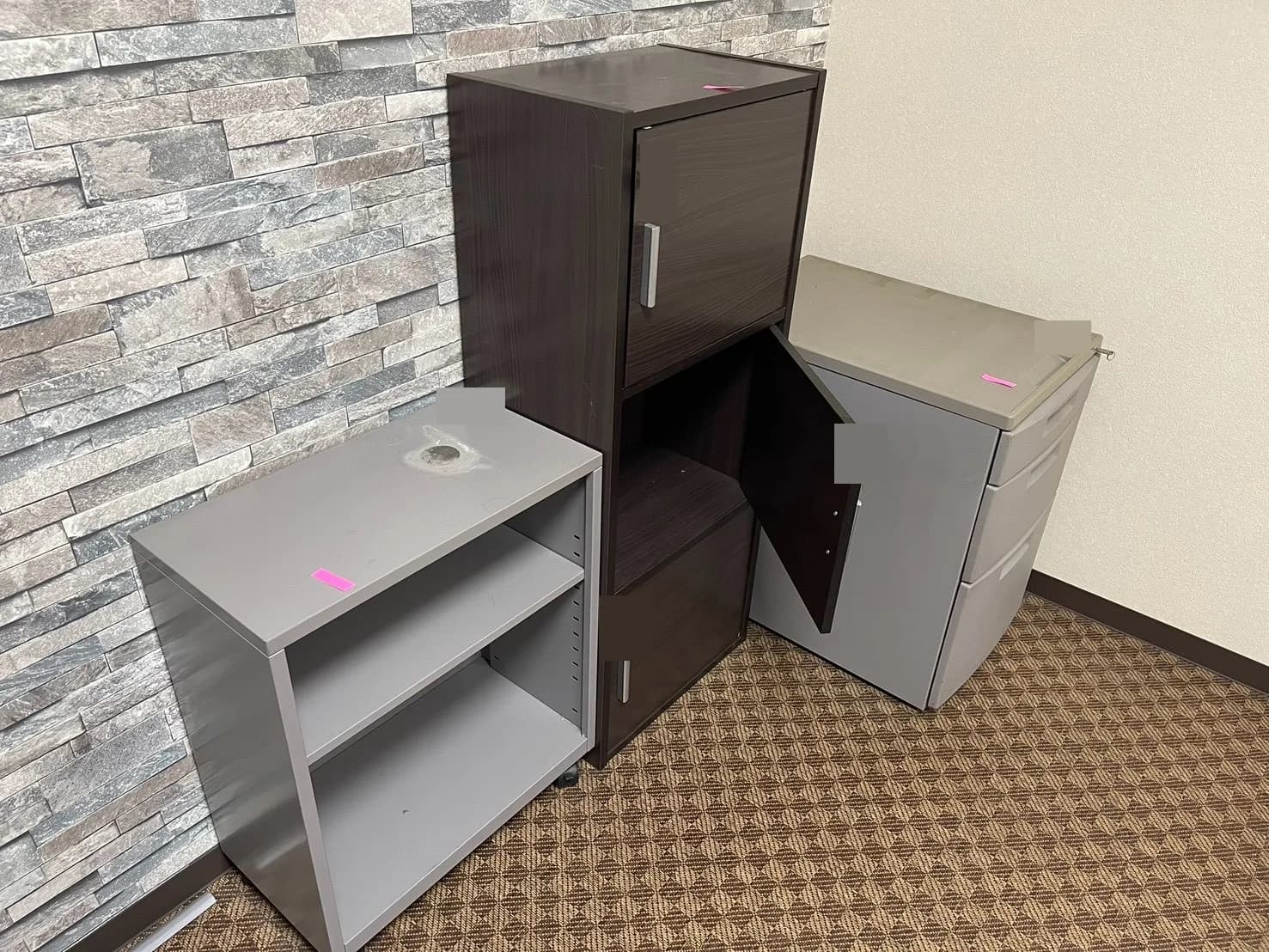 オープン棚、扉付き収納家具、引き出し式収納